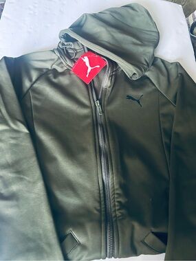 PUMA women’s Olive Green Full-Zip Hoodie Jacket